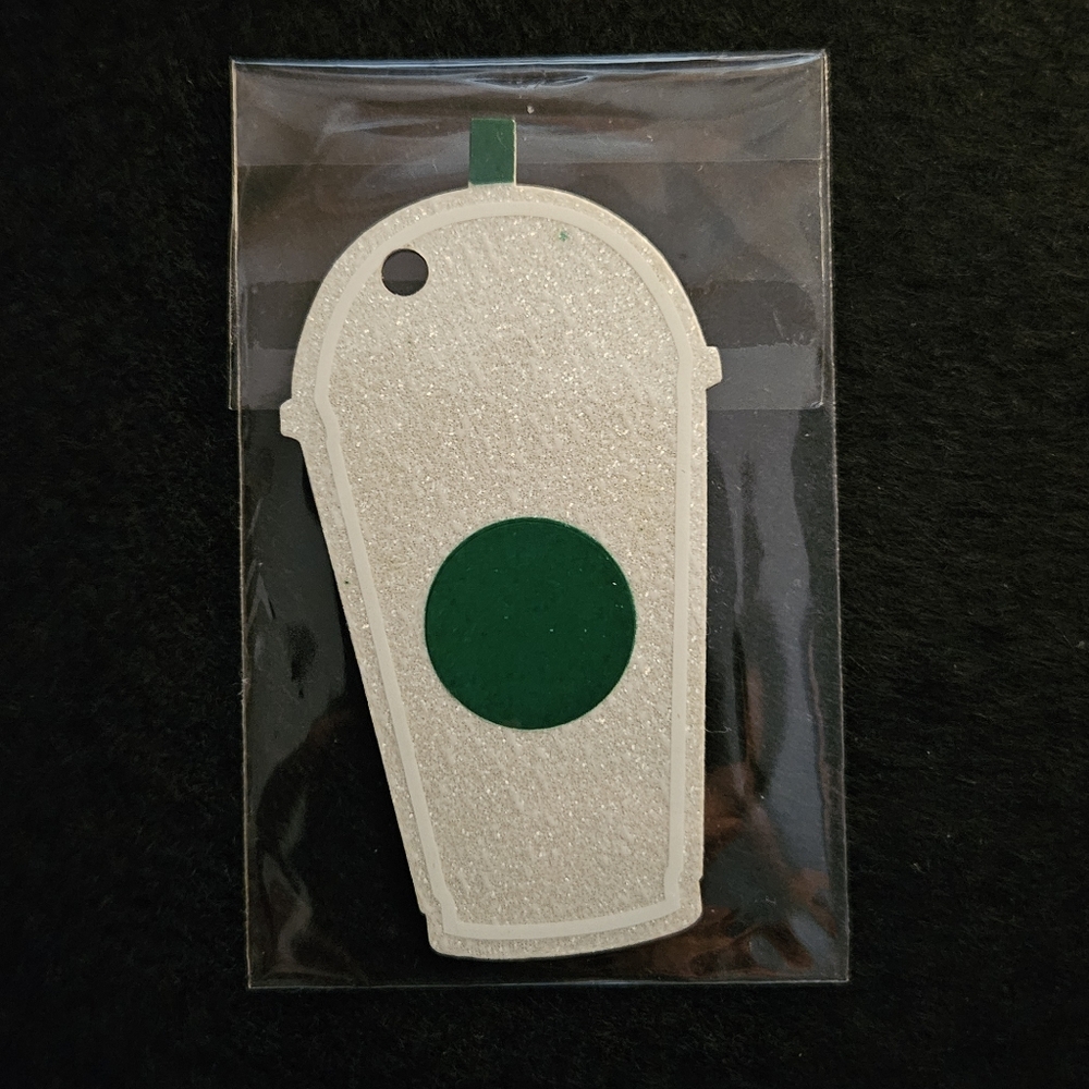Starbucks Mini Card - White Glitter Frappachino 2015- Traditonal Plastic